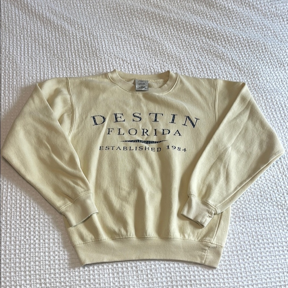Comfort Colors Yellow Crewneck Sweater Soft Relaxed Fit